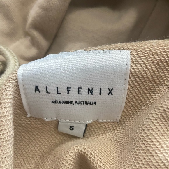 ALL FENIX Shoulder Cutout Hoodie Hooded Jumper in Hazelnut - Picture 7 of 9